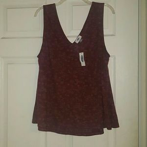 Old Navy Orange Floral Tank Top